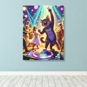 Toile Party Cat DJ Dirigeant l'Ultimate Dance Floor Bash (Insitu (Plancher de Bois))