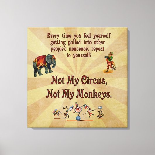 Toile Pas mon cirque, pas mes singes (Recto)