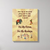 Toile Pas mon cirque, pas mes singes (Recto)