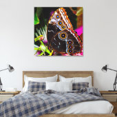 Toile Passiflora VIOLACEA et un papillon morpho bleu (Insitu(Chambre))