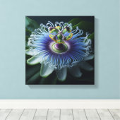 Toile Passiflore vivace Macro Radiant Violet blanc (Insitu (Plancher de Bois))