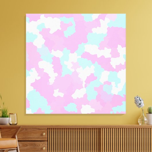 Toile Pastel Camouflage Motif d'art Abstrait (Insitu(Salon))