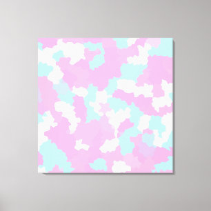 Toile Pastel Camouflage Motif d'art Abstrait