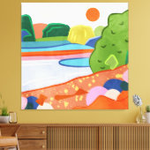 Toile Pastel coucher de soleil sur la vallée (Insitu(Salon))