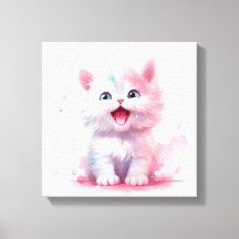 Pastel Couleur Cute Kitten Canvas