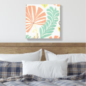 Toile Pastel Floral Vines et Feuilles sur Arrière - plan (Insitu(Chambre))