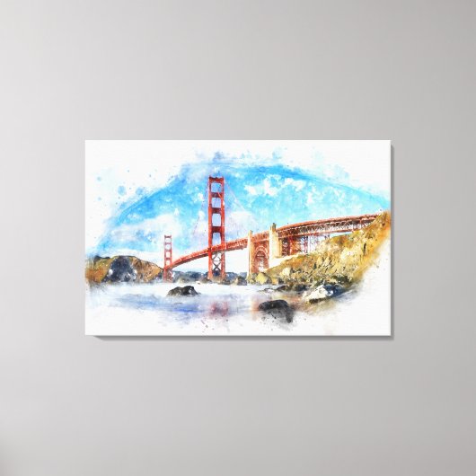 Toile Pastel Golden Gate Bridge à San Francisco (Recto)