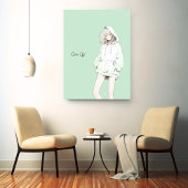 Toile Pastel Green JKのアートパネル|寿司娘 GenerativeAI