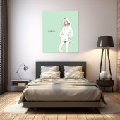 Toile Pastel Green JKのアートパネル|寿司娘 GenerativeAI