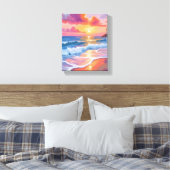 Toile Pastel Ocean Sunset | Tableau de plage coloré (Insitu(Chambre))