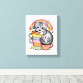Toile Pastel Paws & Rainbow Sips (Insitu (Plancher de Bois))