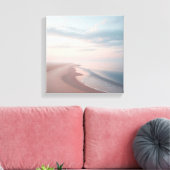 Toile Pastel Sunrise Beach Canvas, Serene Morning Ocean (Insitu(Salon))