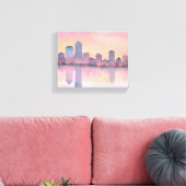 Toile Pastel Sunset Cityscape | Aquarelle Skyline (Insitu(Salon))