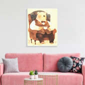Toile Pastel Teddy Bear Wall Art | Nursery Room Décor (Insitu(Salon))