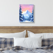 Toile Pastel Winter Mountain Watercolor Landscape (Insitu(Chambre))