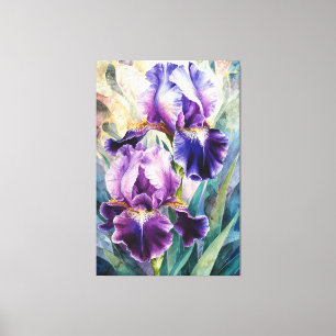 Toile *~* Pastels Fleur Artsy Iris Peinture AP84