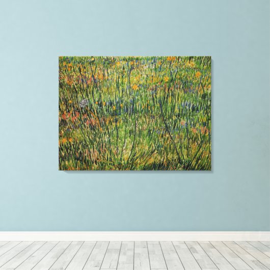 Toile Pasture en fleurs par Vincent van Gogh (Insitu (Plancher de Bois))