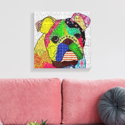 Toile Patchwork Bulldog (Insitu(Salon))