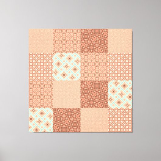 Toile Patchwork Rose Rétro (Recto)