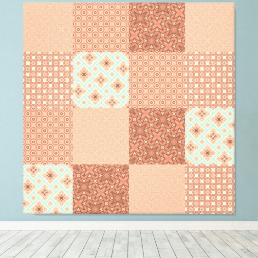 Toile Patchwork Rose Rétro (Insitu (Plancher de Bois))