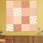 Toile Patchwork Rose Rétro (Insitu(Salon))