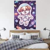 Toile Pâtes interstellaires - Chien spatial mignon à l'a (Insitu(Chambre))