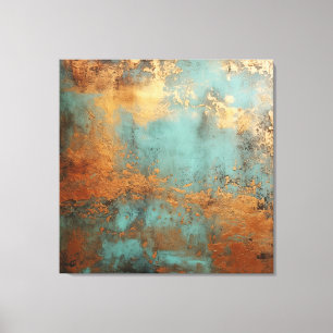 Toile Patina de cuivre métallique rustique