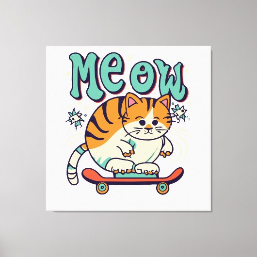 Toile Patinage de chat Miaou (Recto)