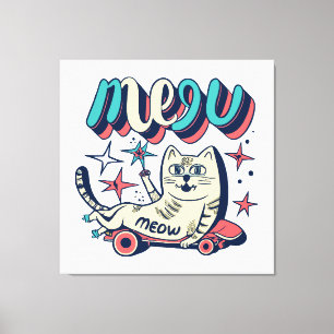 Toile Patinage de chat Miaou