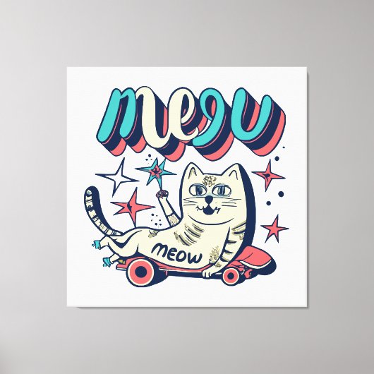 Toile Patinage de chat Miaou (Recto)