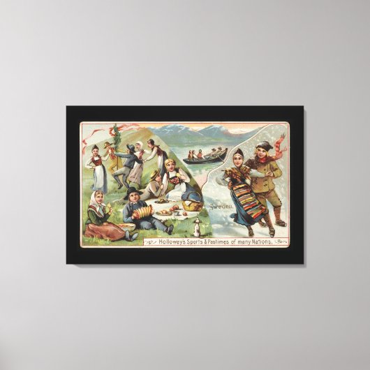 Toile Patinage, Pique-nique, Bateau à rames, Fjord de pa (Recto)