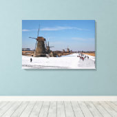 Toile Patinage sur glace le long des moulins à vent en h (Insitu (Plancher de Bois))
