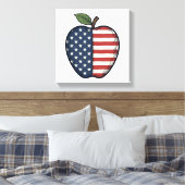Toile Patriotic Apple Vintage Engraving Vector Design_1 (Insitu(Chambre))