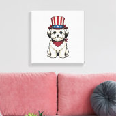 Toile Patriotic Dog Vintage Engraving Vector Design_1 (Insitu(Salon))
