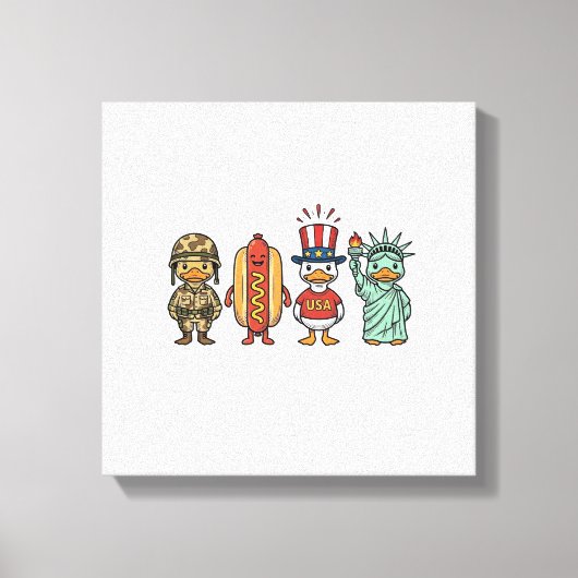 Toile Patriotic Duck and Hot Dog Vintage Vector Shirt_1 (Recto)