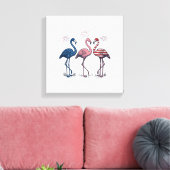 Toile Patriotic Flamingo Trio Vintage Engraving Design_1 (Insitu(Salon))