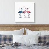 Toile Patriotic Flamingo Trio Vintage Engraving Design_1 (Insitu(Chambre))
