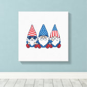 Toile Patriotic Gnome Trio Vintage Vector Shirt Design_1 (Insitu (Plancher de Bois))