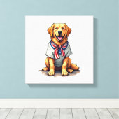 Toile Patriotic Golden Dog Vintage Engraving Shirt 2 (Insitu (Plancher de Bois))