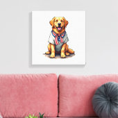 Toile Patriotic Golden Dog Vintage Engraving Shirt 2 (Insitu(Salon))