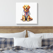Toile Patriotic Golden Dog Vintage Engraving Shirt 2 (Insitu(Chambre))