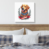 Toile Patriotic Golden Retriever Americana Art Tee 2 (Insitu(Chambre))