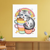 Toile Patte Pastel & Gorgées Arc-en-Ciel (Insitu(Salon))