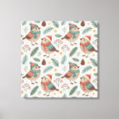 Toile Pattern Scandinavian Christmas Birds (Recto)