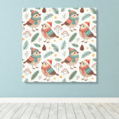 Toile Pattern Scandinavian Christmas Birds (Insitu (Plancher de Bois))