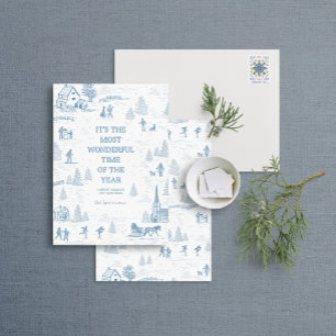 Toile Pattern Winter Wonderland Holiday Kaart