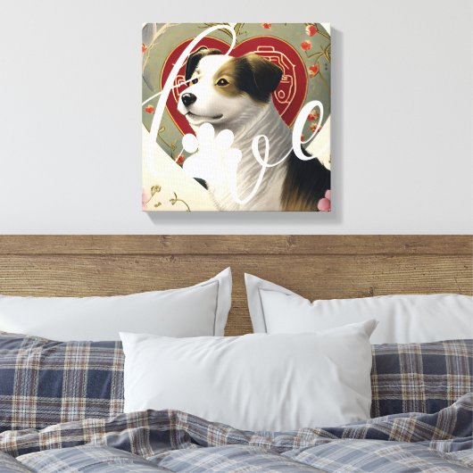 Toile Pattes chéries : Amour moderne pour animaux de com (Insitu(Chambre))