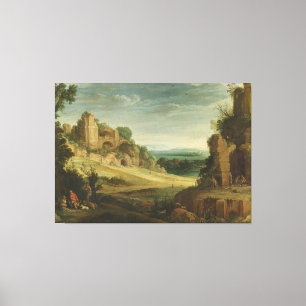Toile Paul Bril Paysage avec fête de chasse