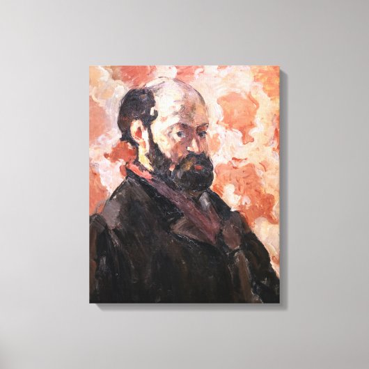 Toile Paul Cezanne - Autoportrait avec arrière - plan ro (Recto)