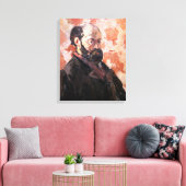 Toile Paul Cezanne - Autoportrait avec arrière - plan ro (Insitu(Salon))